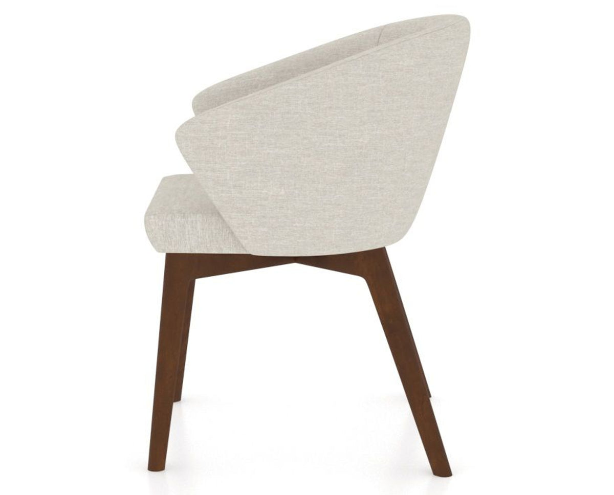 Canadel Downtown Point Dining Chair in Cognac Washed, TB Fabric, side view