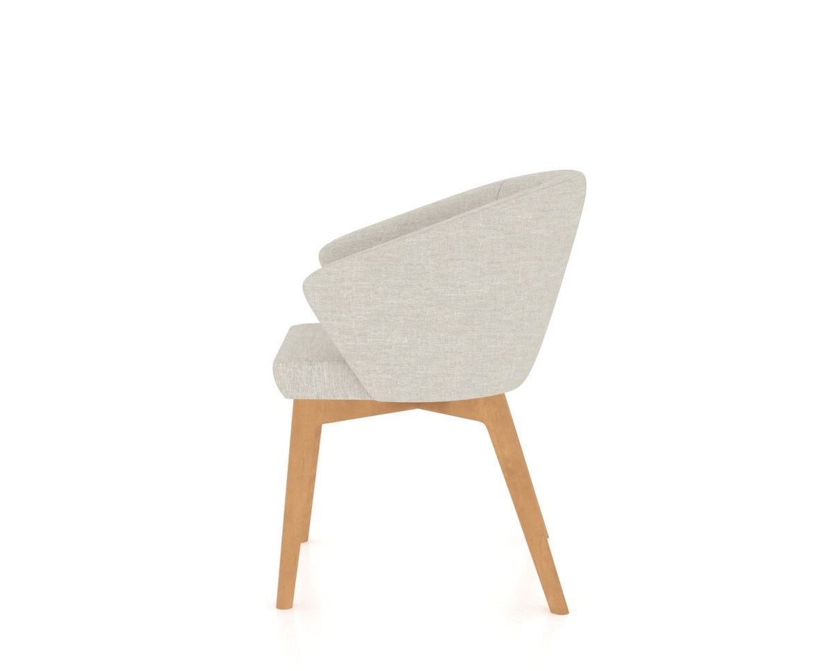 Canadel Downtown Point Dining Chair in Caramel Washed, TB Fabric, side view