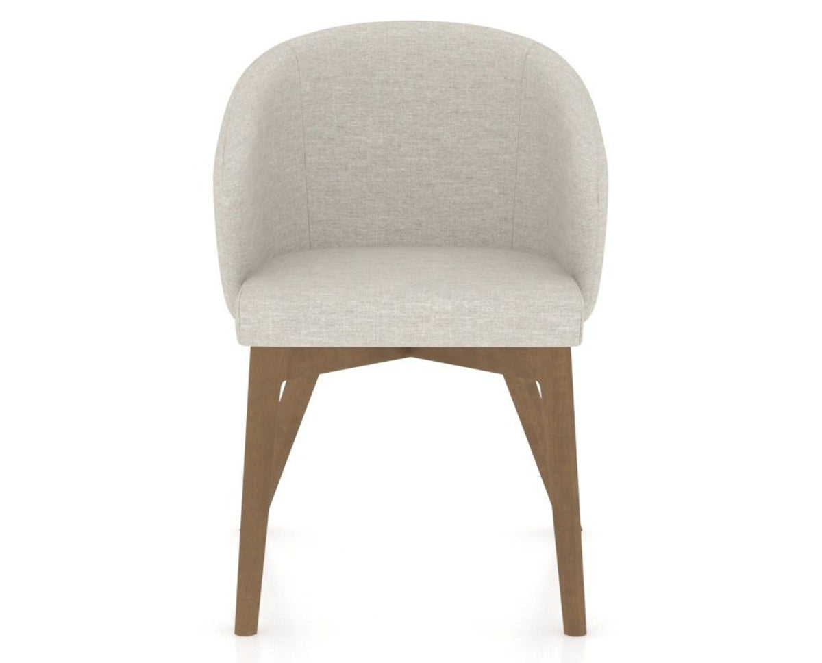 Canadel Downtown Point Dining Chair in Pecan Washed, TB Fabric, front view