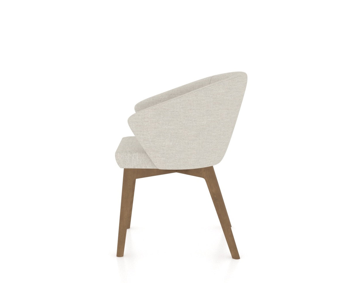 Canadel Downtown Point Dining Chair in Pecan Washed, TB Fabric, side view