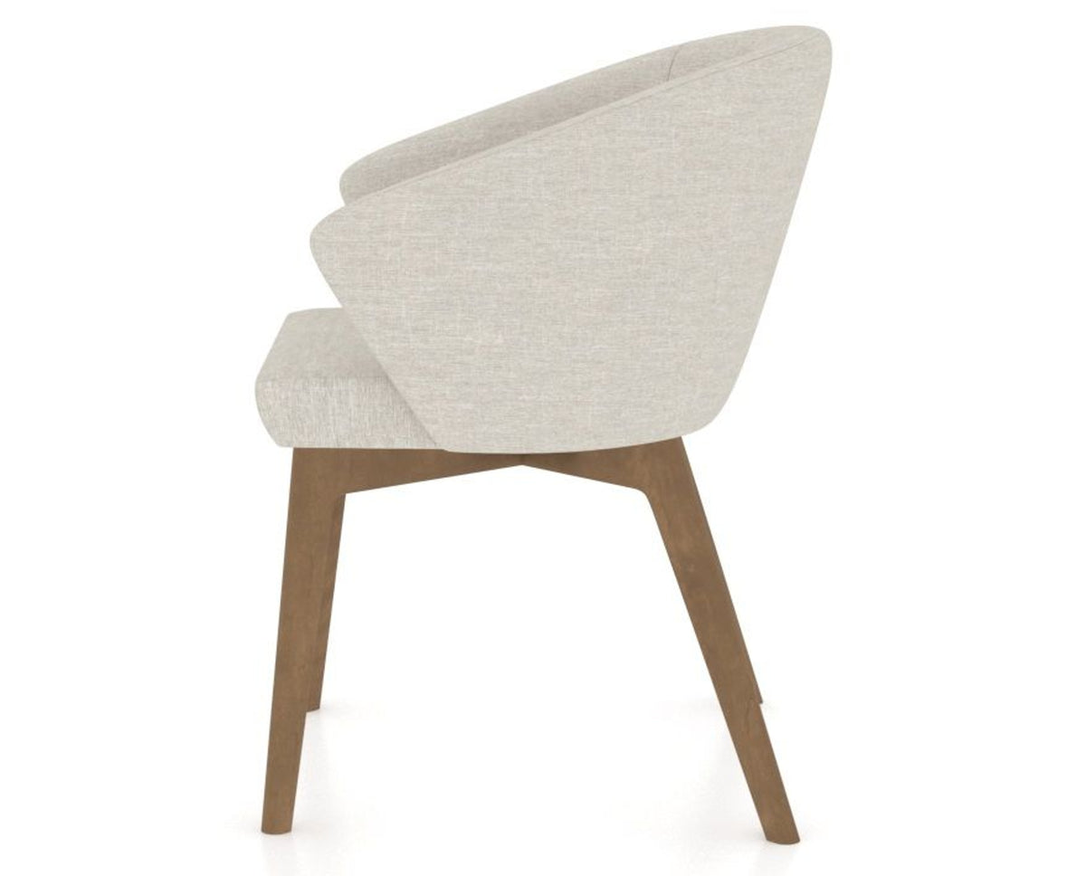 Canadel Downtown Point Dining Chair in Pecan Washed, TB Fabric, side view