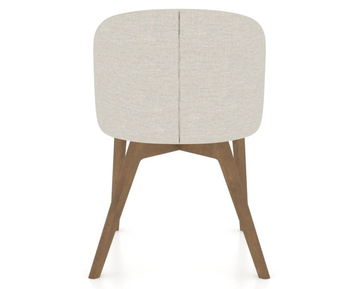 Canadel Downtown Point Dining Chair in Pecan Washed, TB Fabric, back view