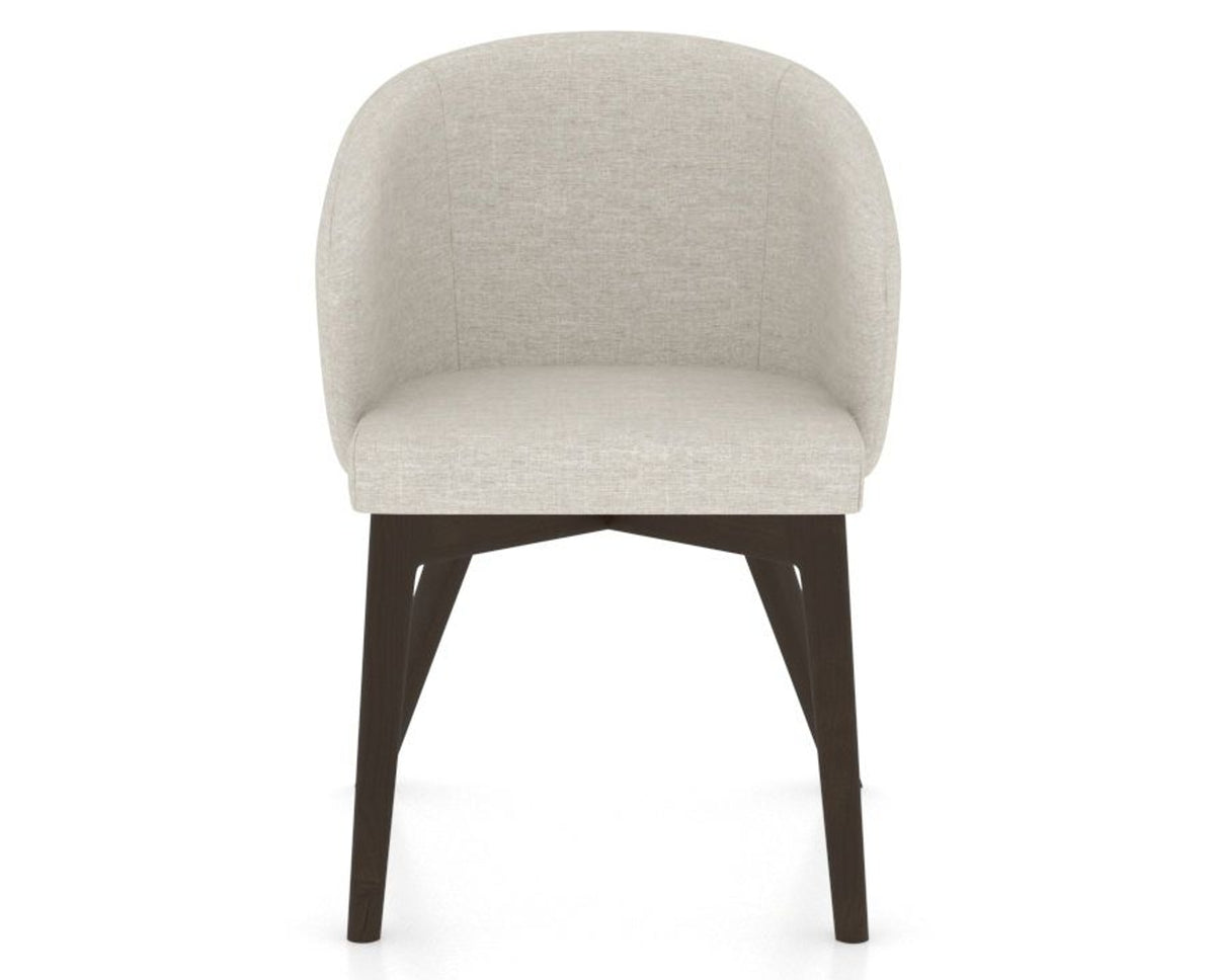 Canadel Downtown Point Dining Chair in Davy's Grey, TB Fabric, front view