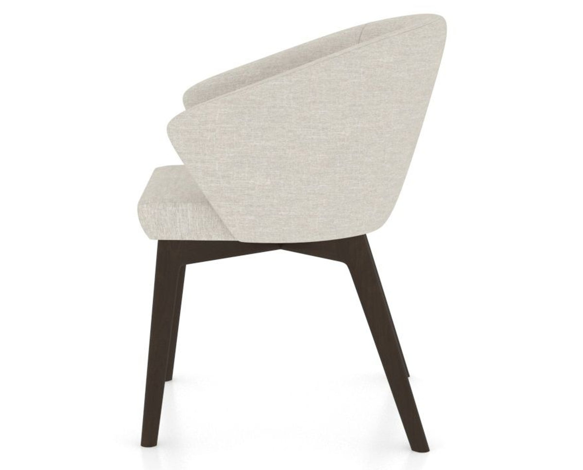 Canadel Downtown Point Dining Chair in Davy's Grey, TB Fabric, side view