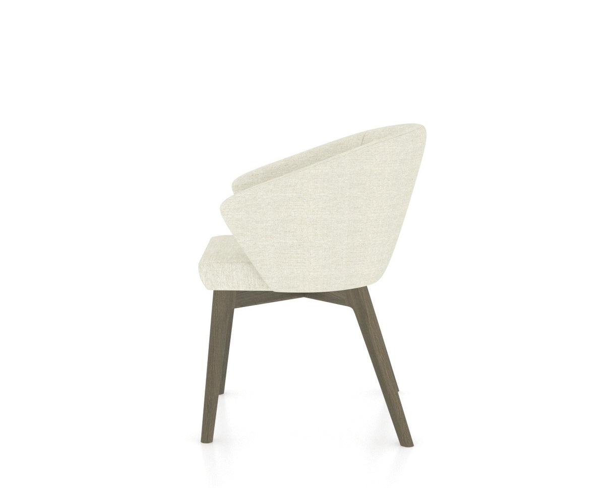 Canadel Downtown Point Dining Chair in Shadow, TW Fabric, side view