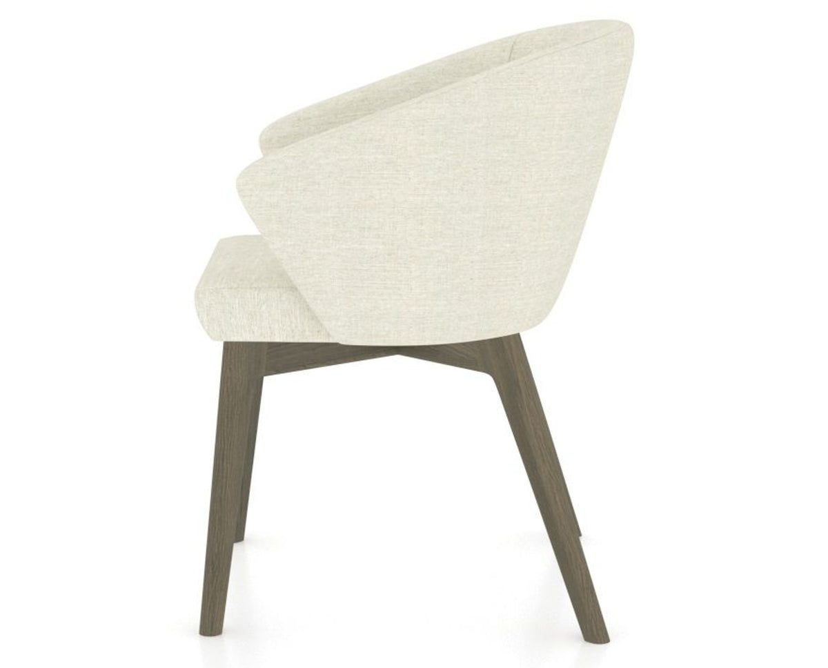 Canadel Downtown Point Dining Chair in Shadow, TW Fabric, side view