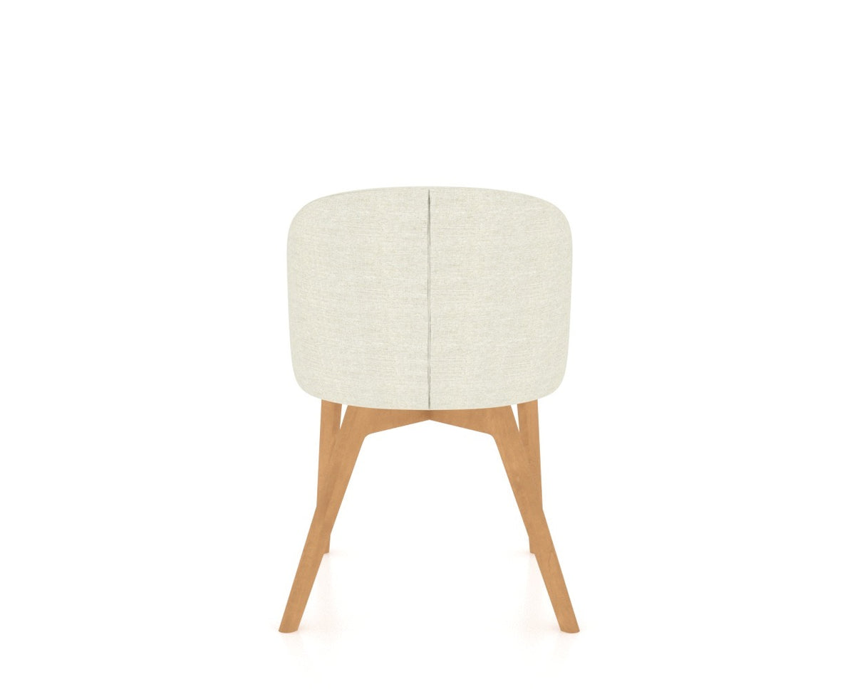 Canadel Downtown Point Dining Chair in Caramel Washed, TW Fabric, back view