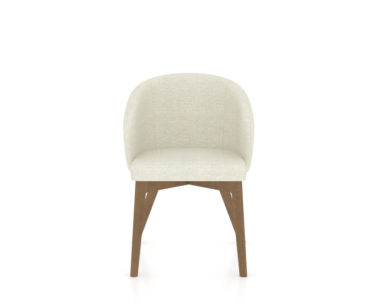 Canadel Downtown Point Dining Chair in Pecan Washed, TW Fabric, front view