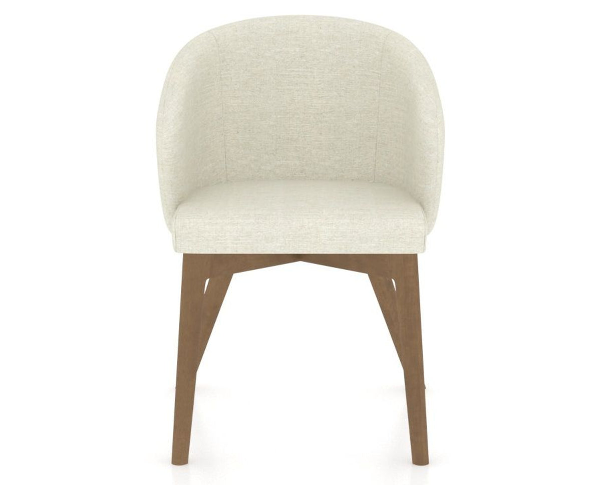 Canadel Downtown Point Dining Chair in Pecan Washed, TW Fabric, front view