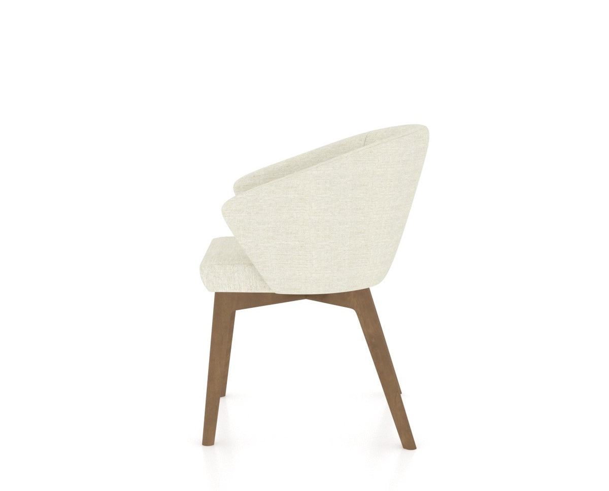 Canadel Downtown Point Dining Chair in Pecan Washed, TW Fabric, side view