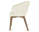 Canadel Downtown Point Dining Chair in Pecan Washed, TW Fabric, side view