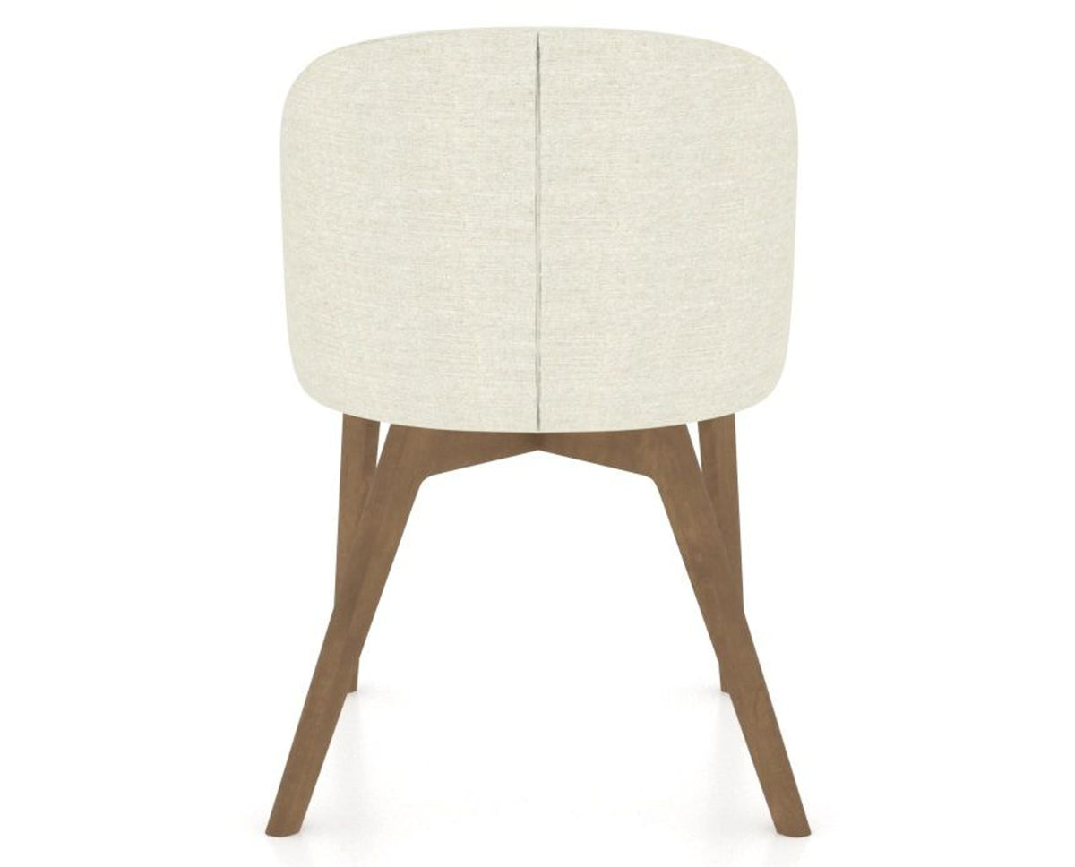 Canadel Downtown Point Dining Chair in Pecan Washed, TW Fabric, back view