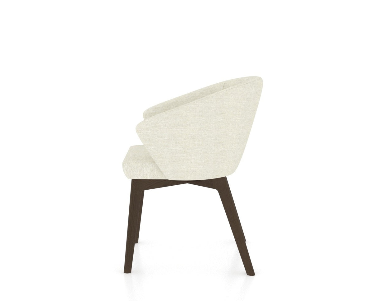 Canadel Downtown Point Dining Chair in Hazelnut Washed, TW Fabric, side view