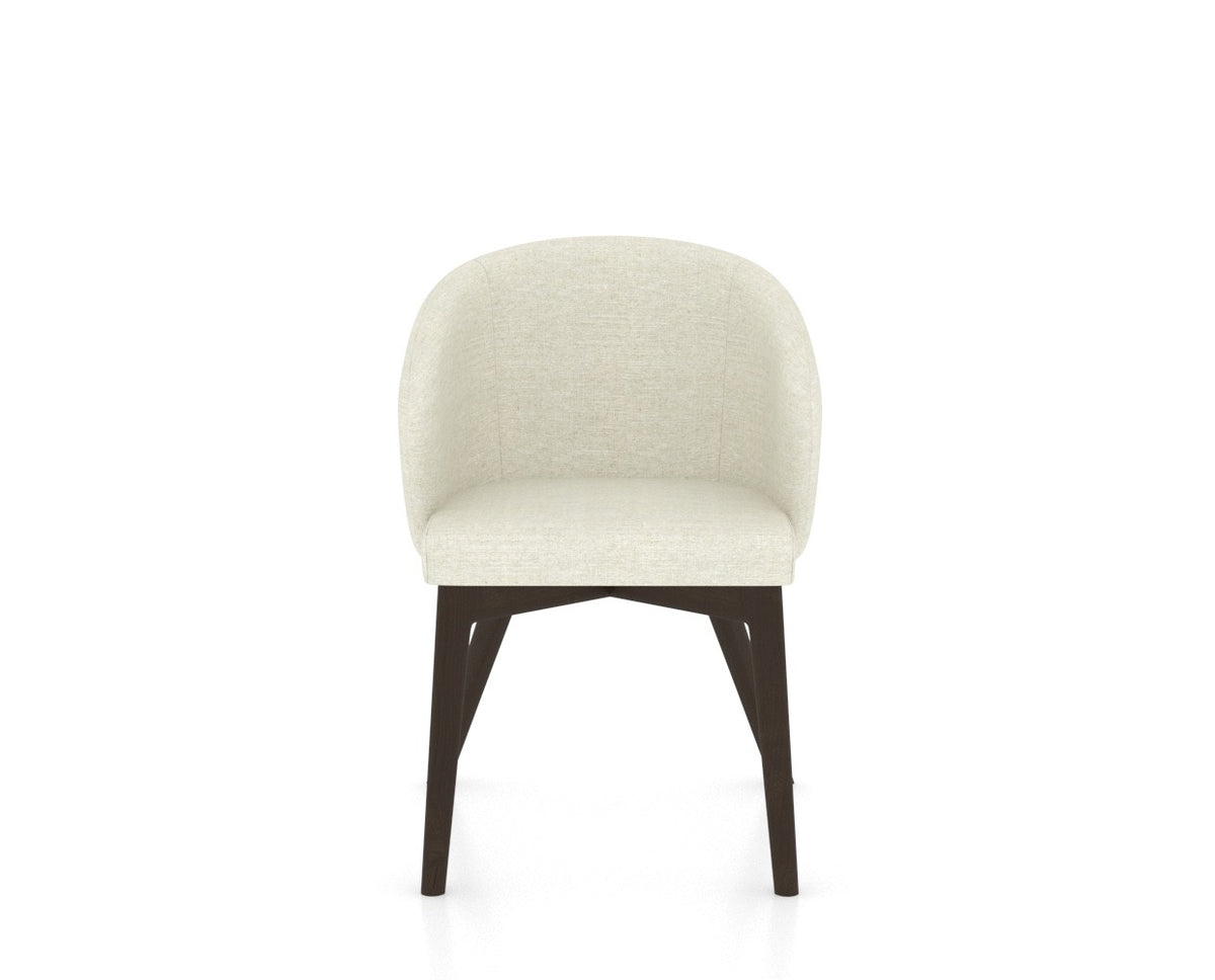 Canadel Downtown Point Dining Chair in Davy's Grey, TW Fabric, front view