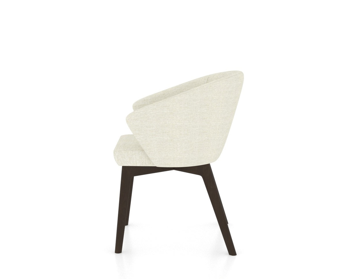 Canadel Downtown Point Dining Chair in Davy's Grey, TW Fabric, side view