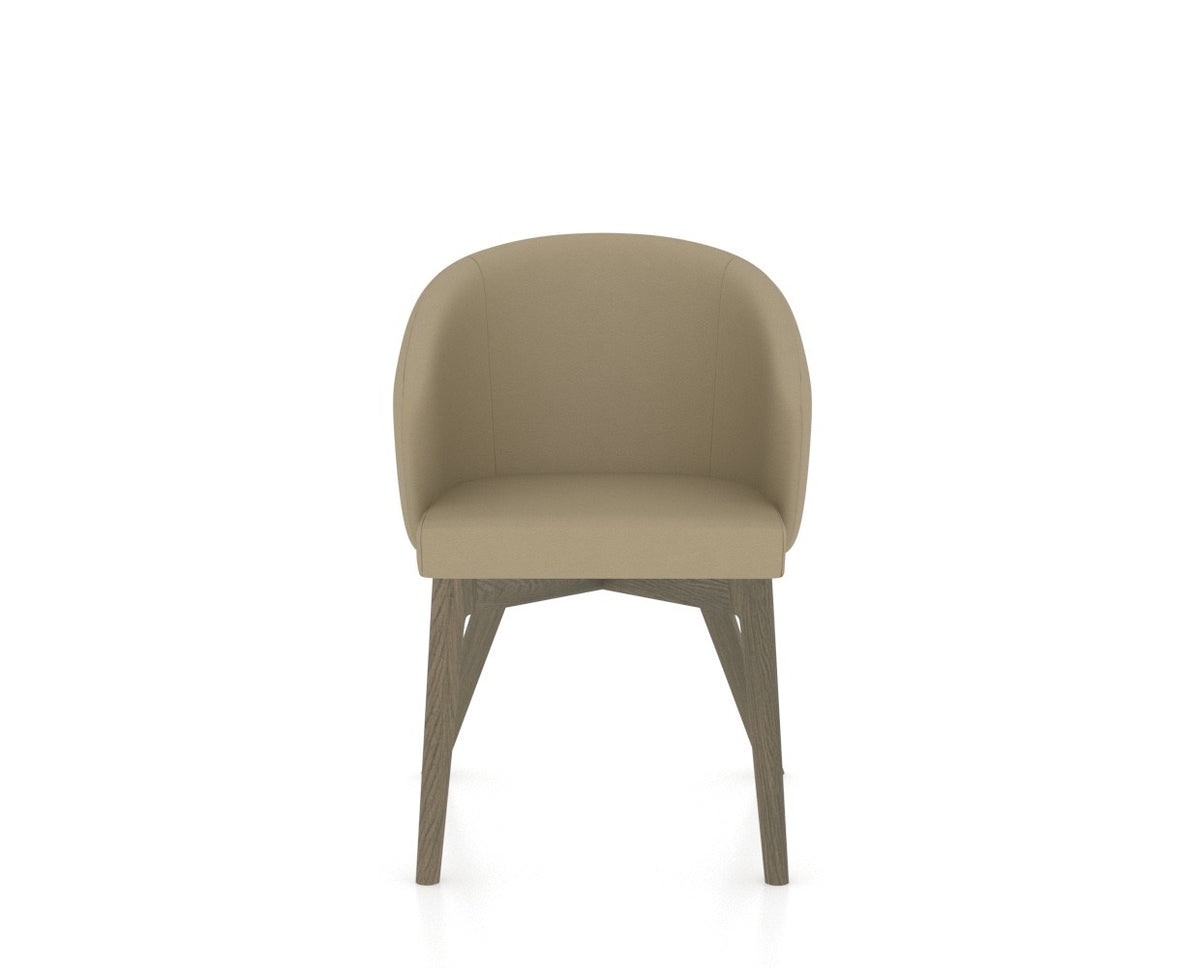 Canadel Downtown Point Dining Chair in Shadow, XY Faux Leather, front view