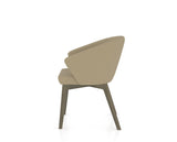 Canadel Downtown Point Dining Chair in Shadow, XY Faux Leather, side view