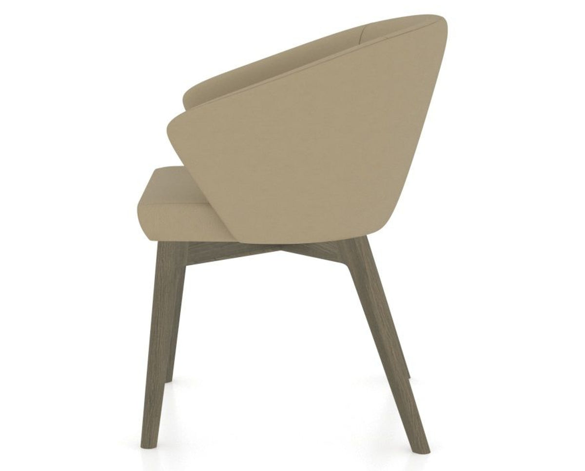 Canadel Downtown Point Dining Chair in Shadow, XY Faux Leather, side view