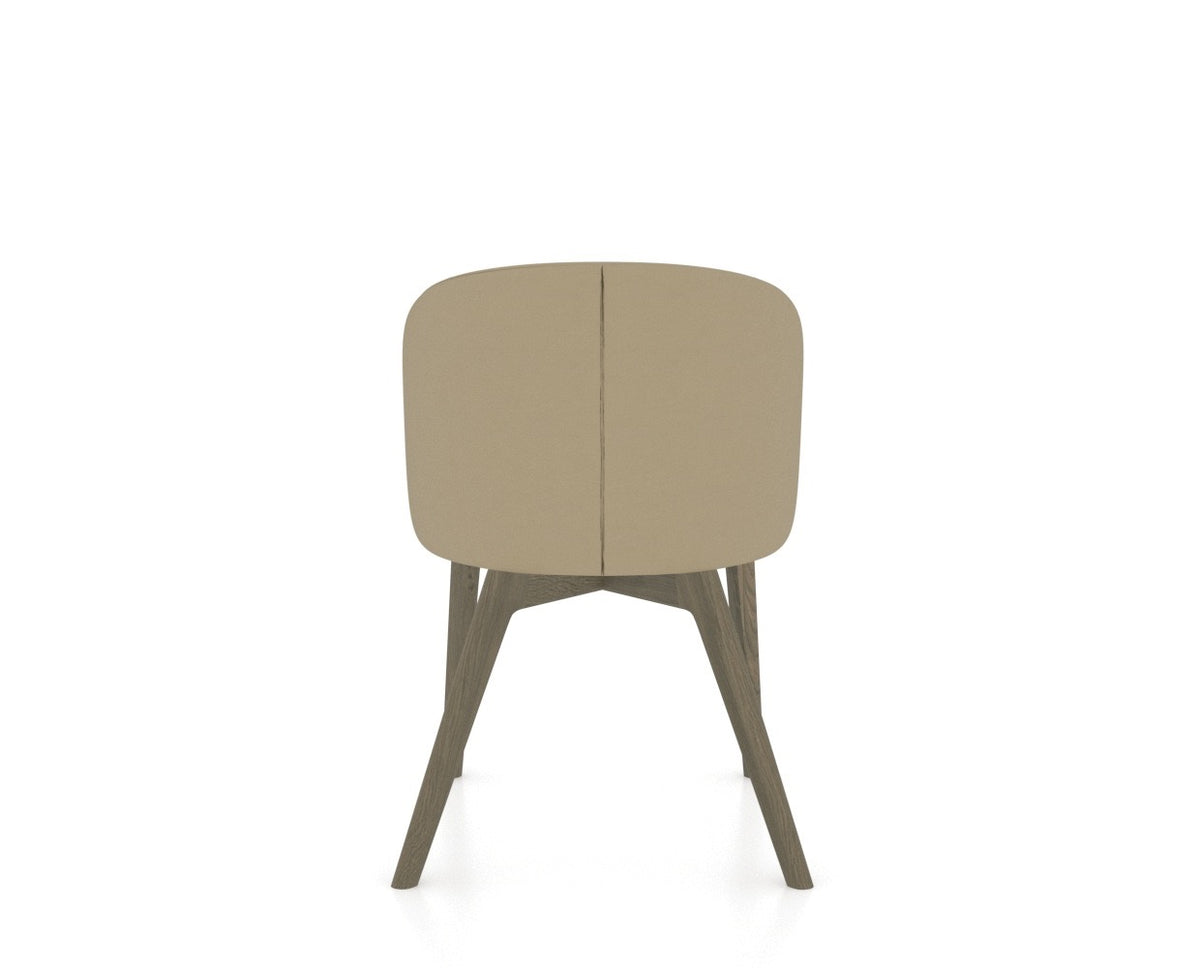 Canadel Downtown Point Dining Chair in Shadow, XY Faux Leather, back view