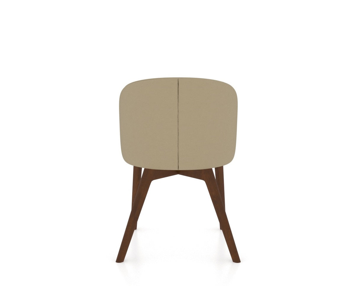 Canadel Downtown Point Dining Chair in Cognac Washed, XY Faux Leather, back view