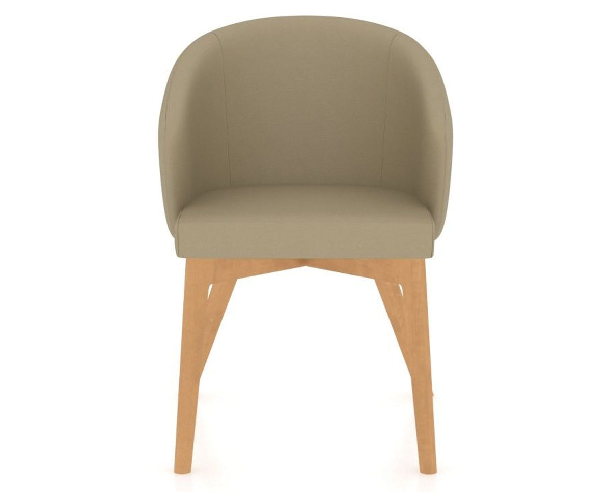 Canadel Downtown Point Dining Chair in Caramel Washed, XY Faux Leather, front view