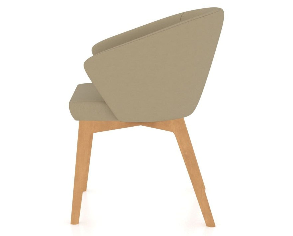Canadel Downtown Point Dining Chair in Caramel Washed, XY Faux Leather, side view
