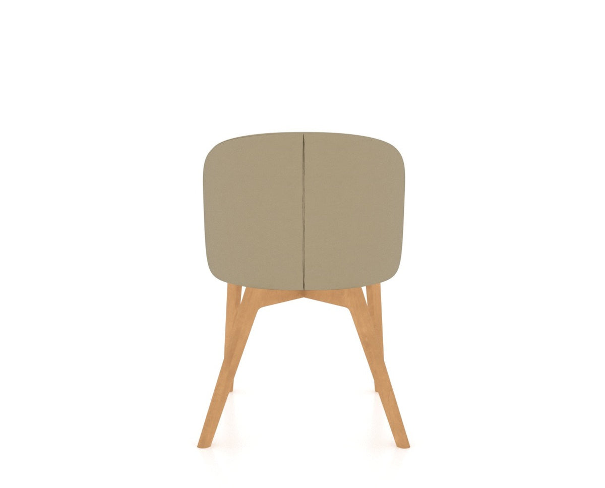 Canadel Downtown Point Dining Chair in Caramel Washed, XY Faux Leather, back view