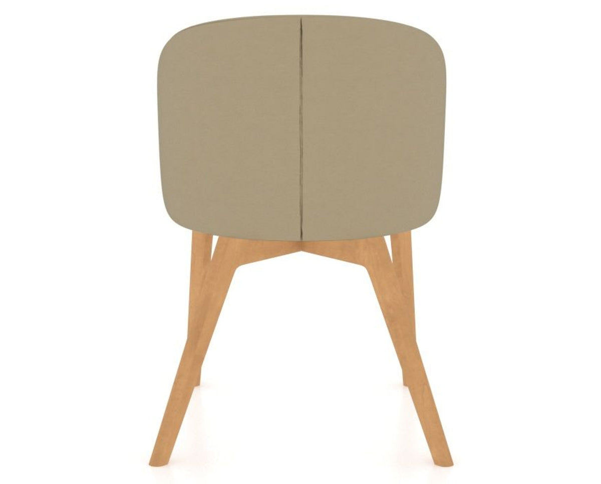 Canadel Downtown Point Dining Chair in Caramel Washed, XY Faux Leather, back view