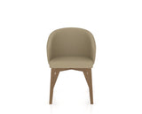 Canadel Downtown Point Dining Chair in Pecan Washed, XY Faux Leather, front view