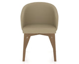 Canadel Downtown Point Dining Chair in Pecan Washed, XY Faux Leather, front view
