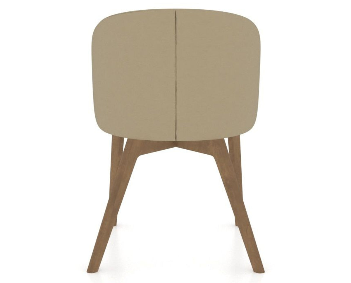 Canadel Downtown Point Dining Chair in Pecan Washed, XY Faux Leather, back view