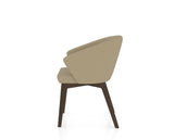 Canadel Downtown Point Dining Chair in Hazelnut Washed, XY Faux Leather, side view