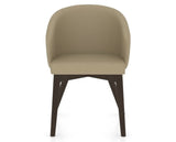 Canadel Downtown Point Dining Chair in Davy's Grey, XY Faux Leather, front view