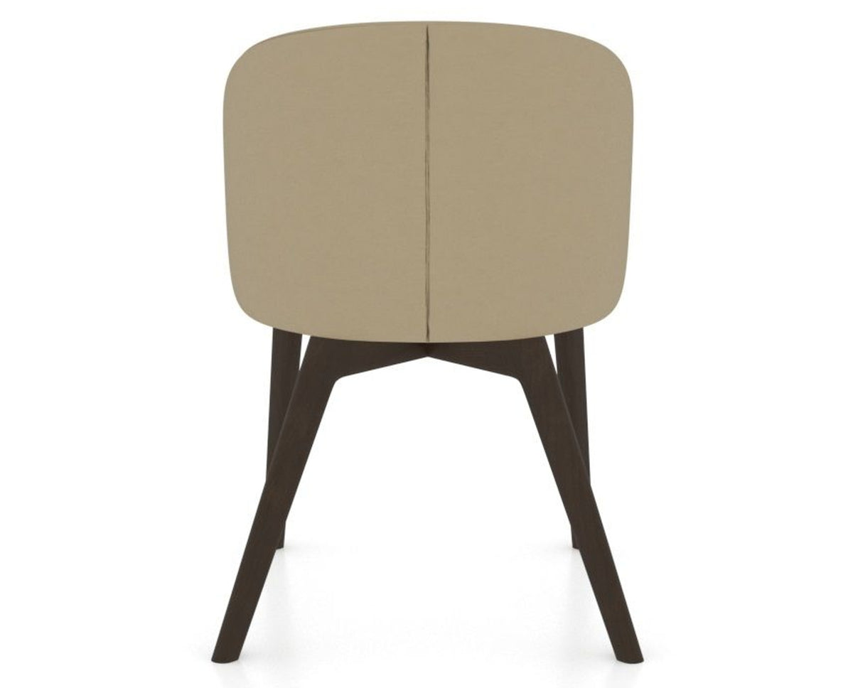 Canadel Downtown Point Dining Chair in Davy's Grey, XY Faux Leather, back view