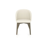 Canadel Downtown Point Dining Chair in Shadow, YJ Faux Leather, front view
