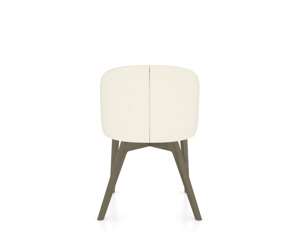 Canadel Downtown Point Dining Chair in Shadow, YJ Faux Leather, back view