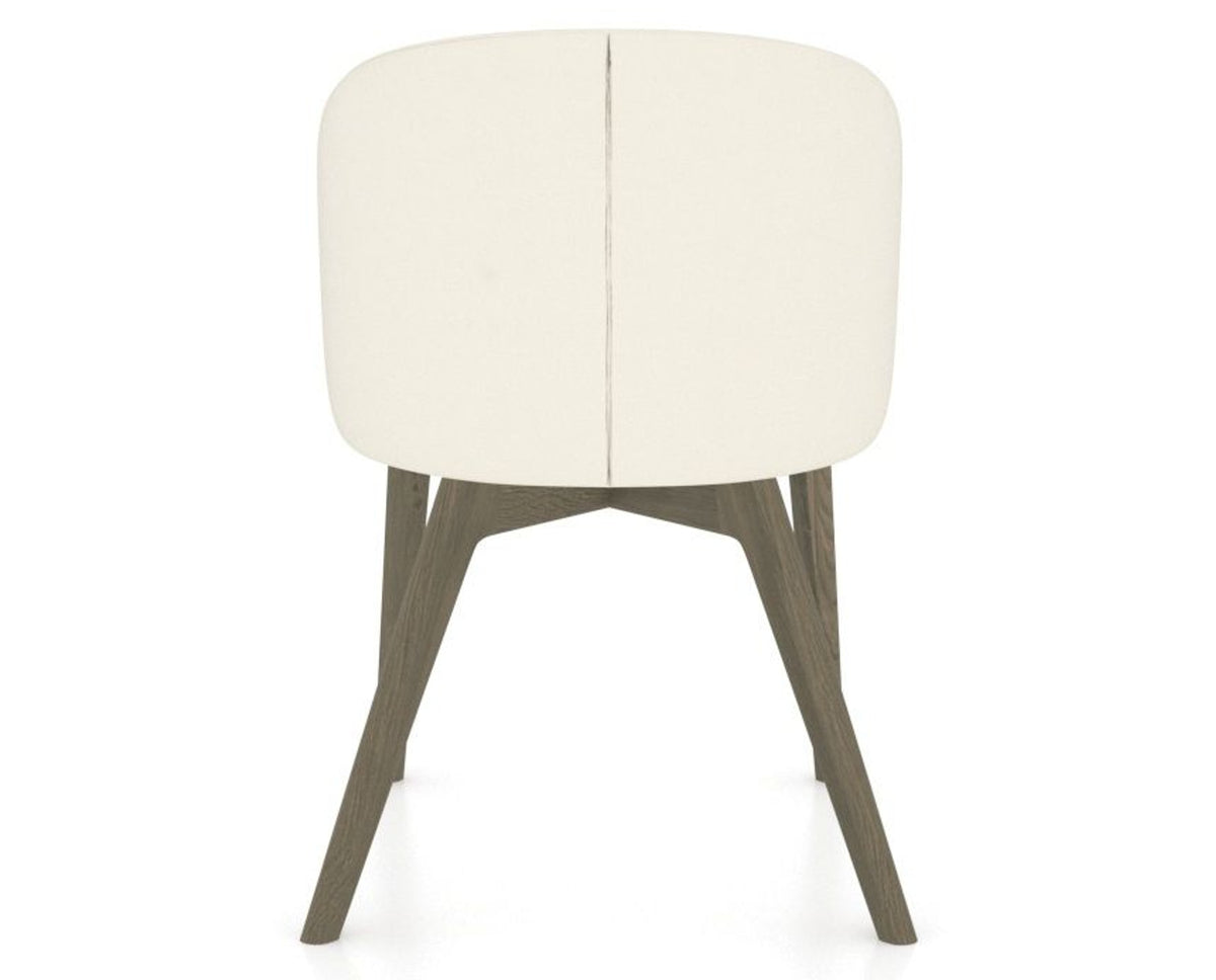 Canadel Downtown Point Dining Chair in Shadow, YJ Faux Leather, back view