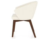 Canadel Downtown Point Dining Chair in Cognac Washed, YJ Faux Leather, side view