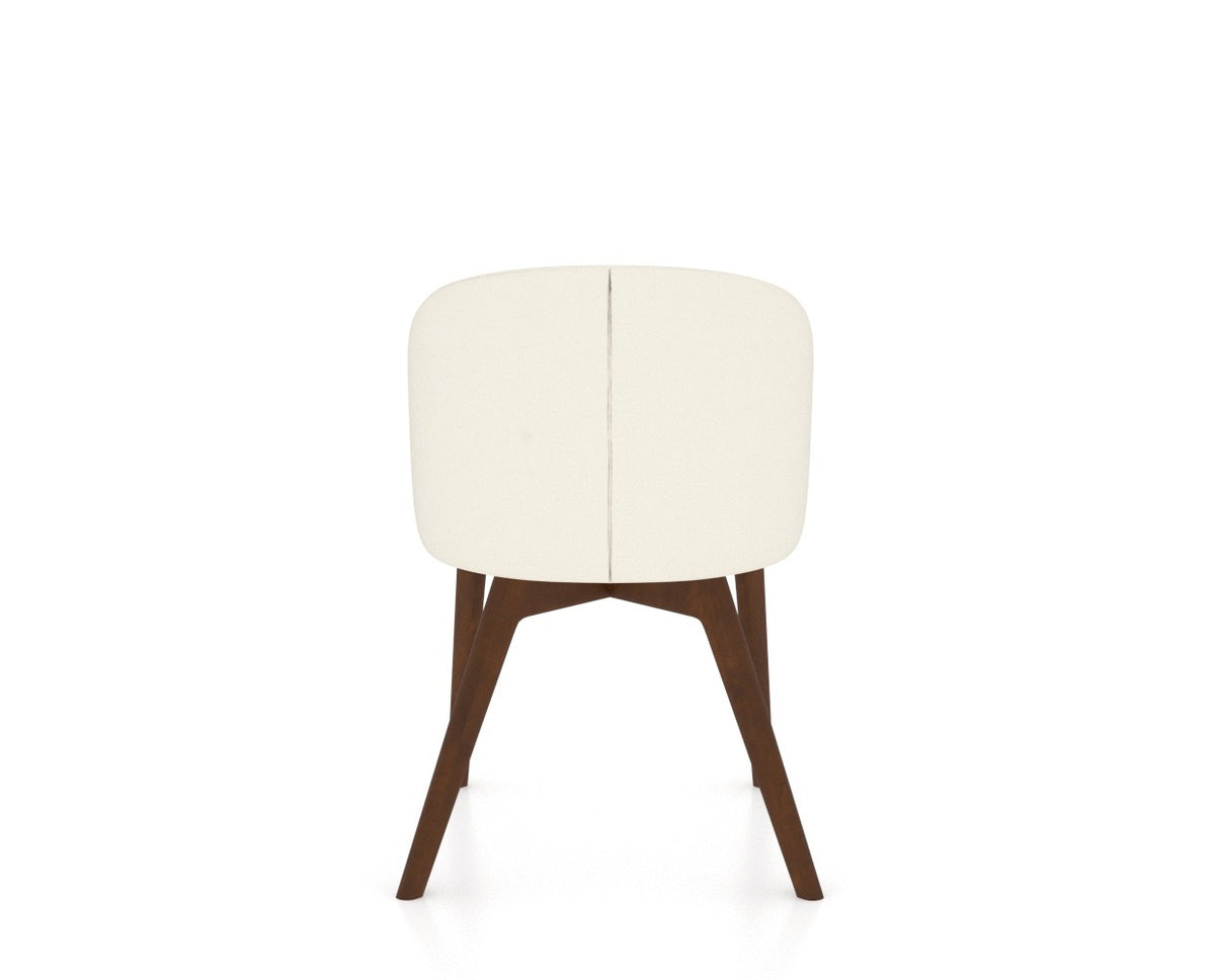 Canadel Downtown Point Dining Chair in Cognac Washed, YJ Faux Leather, back view
