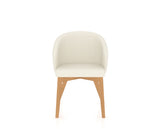 Canadel Downtown Point Dining Chair in Caramel Washed, YJ Faux Leather, front view