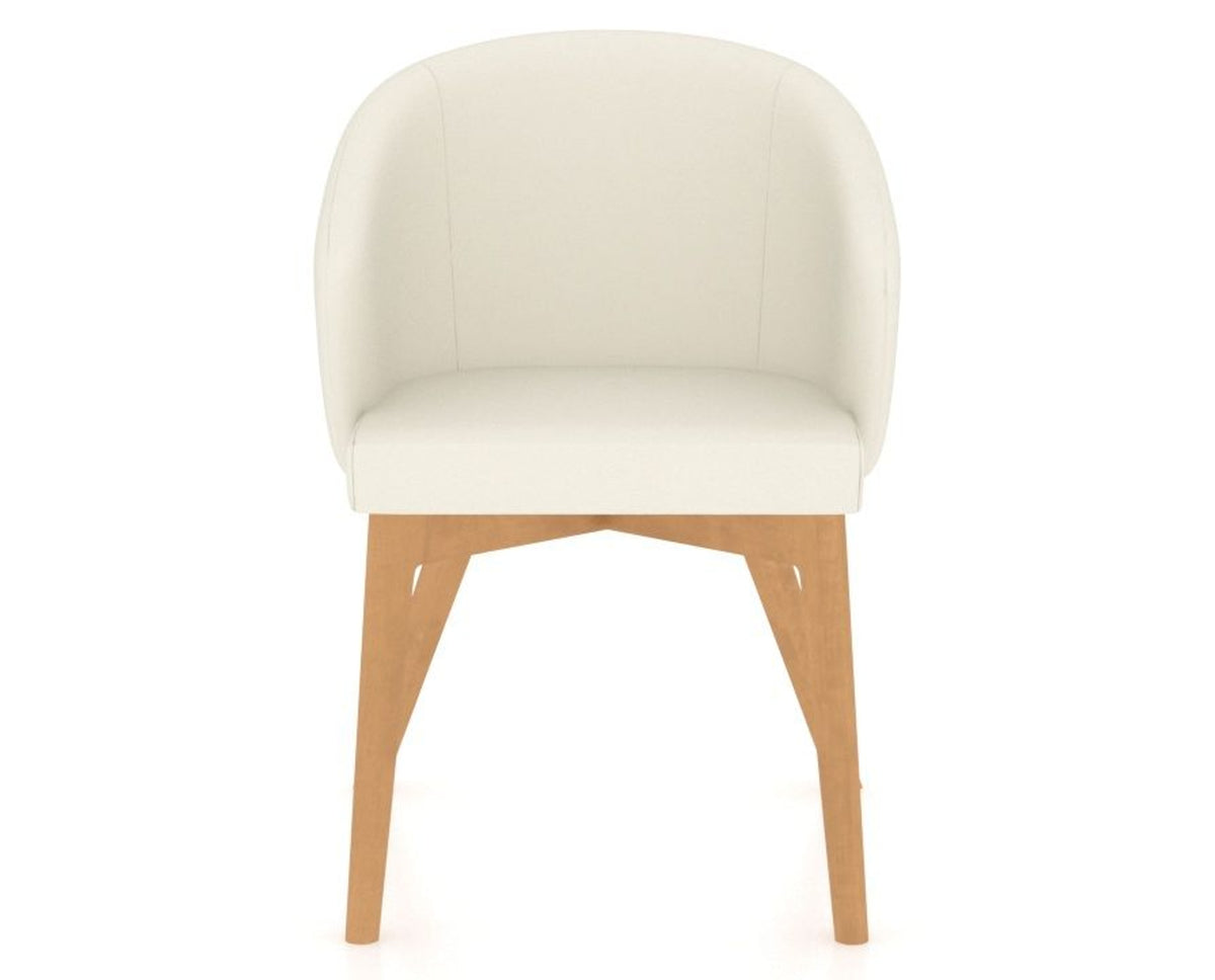 Canadel Downtown Point Dining Chair in Caramel Washed, YJ Faux Leather, front view