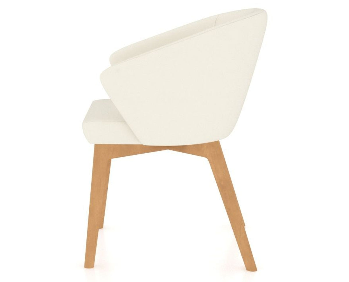 Canadel Downtown Point Dining Chair in Caramel Washed, YJ Faux Leather, side view