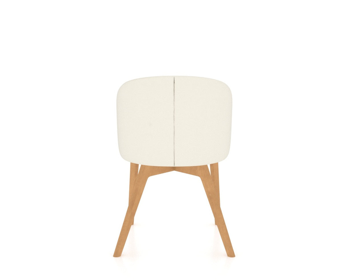 Canadel Downtown Point Dining Chair in Caramel Washed, YJ Faux Leather, back view