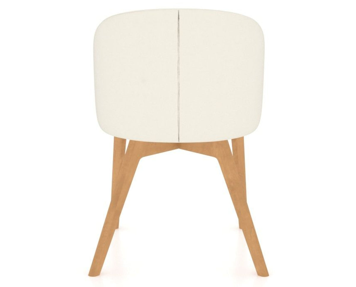 Canadel Downtown Point Dining Chair in Caramel Washed, YJ Faux Leather, back view