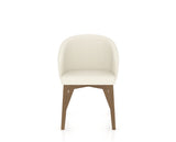 Canadel Downtown Point Dining Chair in Pecan Washed, YJ Faux Leather, front view