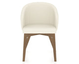 Canadel Downtown Point Dining Chair in Pecan Washed, YJ Faux Leather, front view