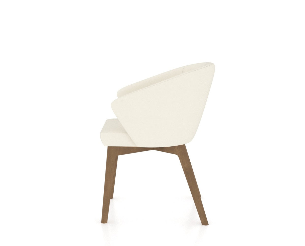 Canadel Downtown Point Dining Chair in Pecan Washed, YJ Faux Leather, side view