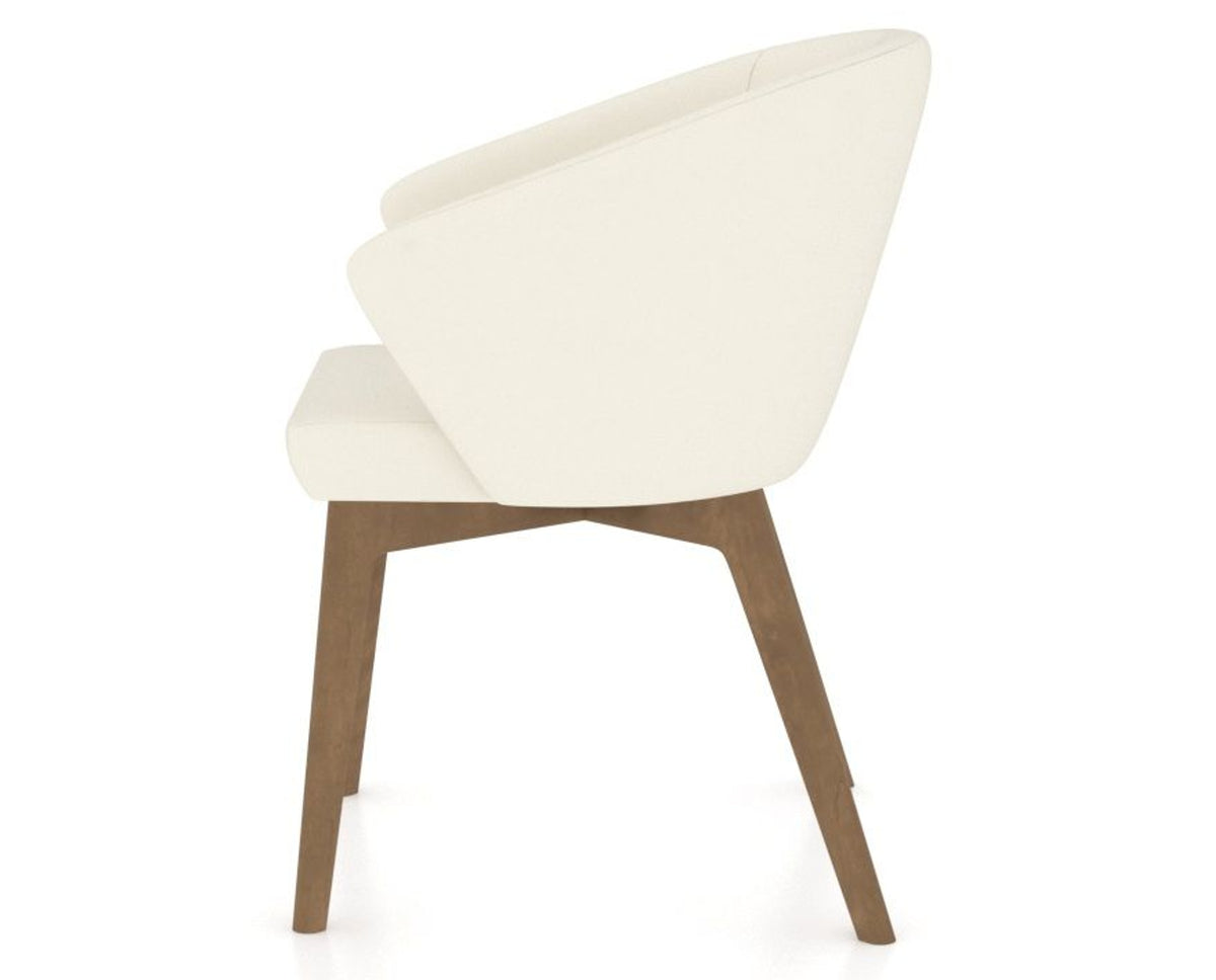 Canadel Downtown Point Dining Chair in Pecan Washed, YJ Faux Leather, side view