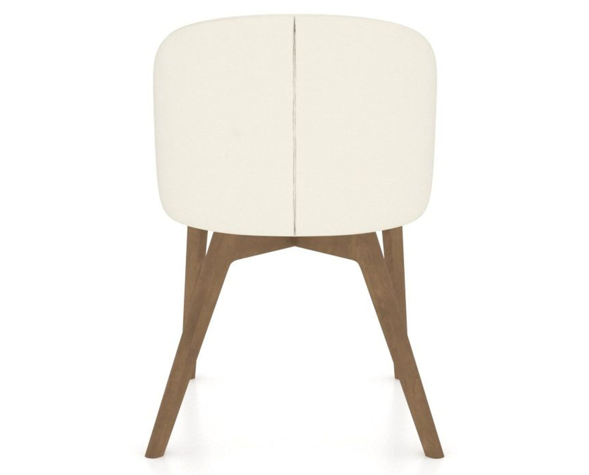 Canadel Downtown Point Dining Chair in Pecan Washed, YJ Faux Leather, back view