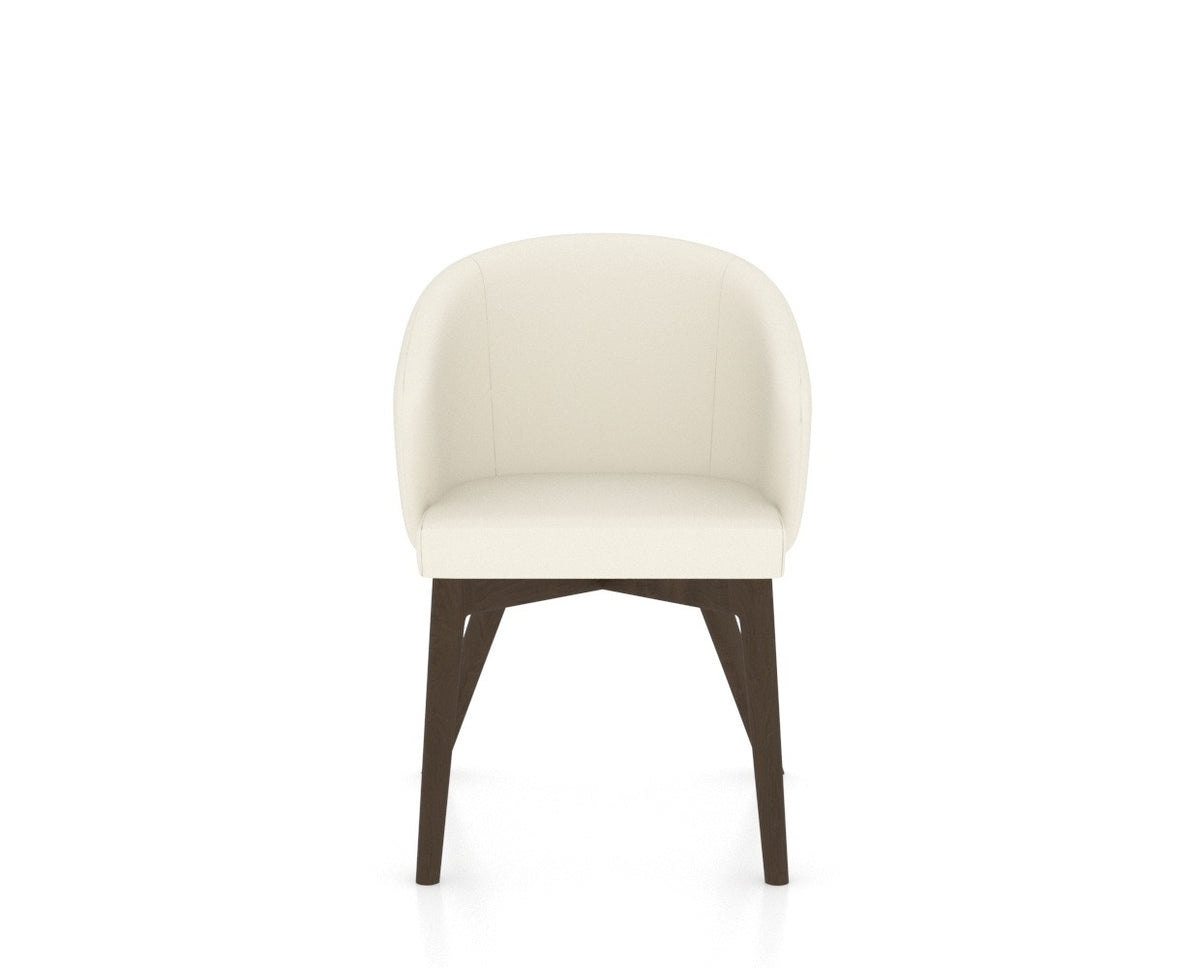 Canadel Downtown Point Dining Chair in Hazelnut Washed, YJ Faux Leather, front view